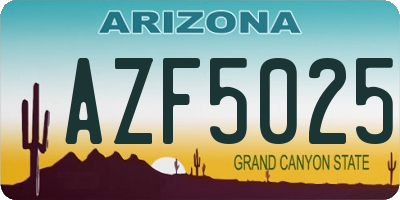 AZ license plate AZF5025