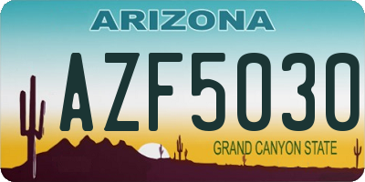 AZ license plate AZF5030
