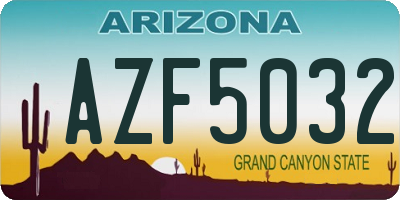 AZ license plate AZF5032