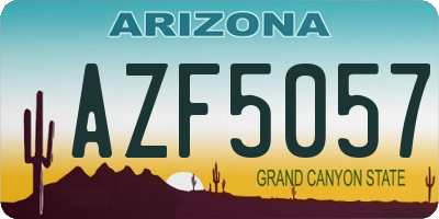 AZ license plate AZF5057