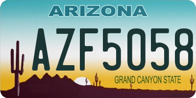 AZ license plate AZF5058