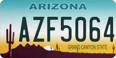 AZ license plate AZF5064