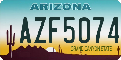 AZ license plate AZF5074