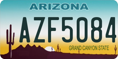 AZ license plate AZF5084