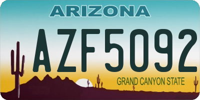 AZ license plate AZF5092