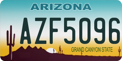 AZ license plate AZF5096