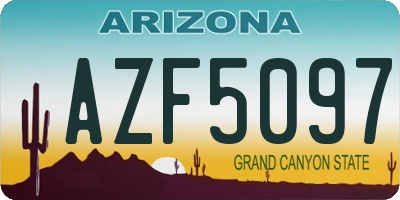 AZ license plate AZF5097