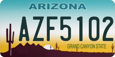 AZ license plate AZF5102