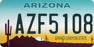 AZ license plate AZF5108
