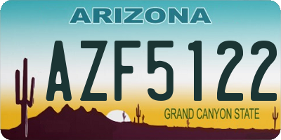 AZ license plate AZF5122