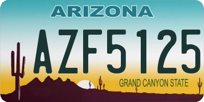 AZ license plate AZF5125