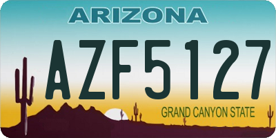 AZ license plate AZF5127