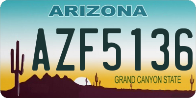 AZ license plate AZF5136