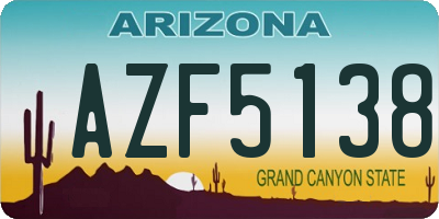 AZ license plate AZF5138