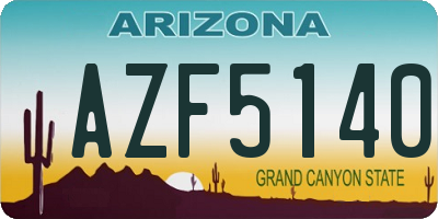 AZ license plate AZF5140