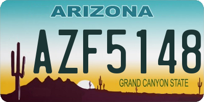 AZ license plate AZF5148