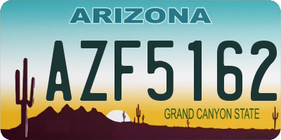 AZ license plate AZF5162