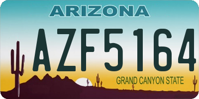 AZ license plate AZF5164