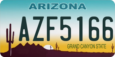 AZ license plate AZF5166