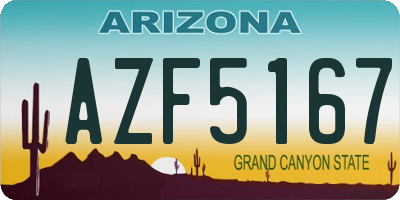 AZ license plate AZF5167