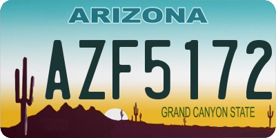 AZ license plate AZF5172