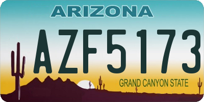 AZ license plate AZF5173