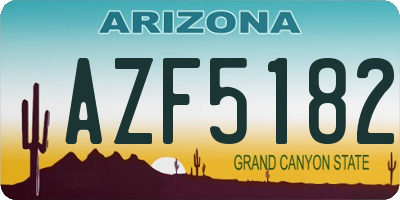 AZ license plate AZF5182