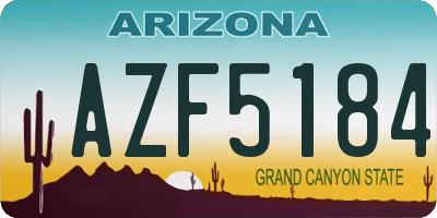 AZ license plate AZF5184