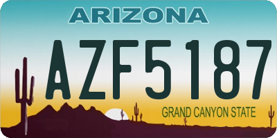 AZ license plate AZF5187
