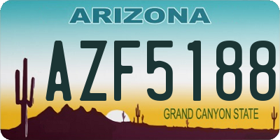 AZ license plate AZF5188