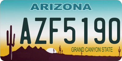 AZ license plate AZF5190