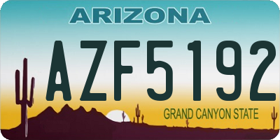 AZ license plate AZF5192