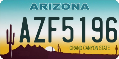 AZ license plate AZF5196