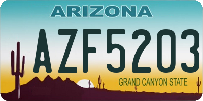 AZ license plate AZF5203