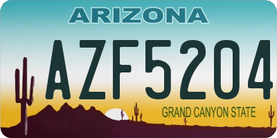 AZ license plate AZF5204
