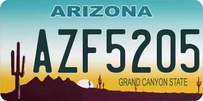 AZ license plate AZF5205