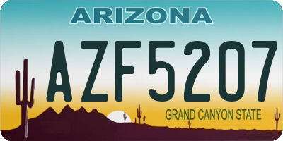 AZ license plate AZF5207