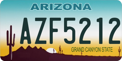 AZ license plate AZF5212