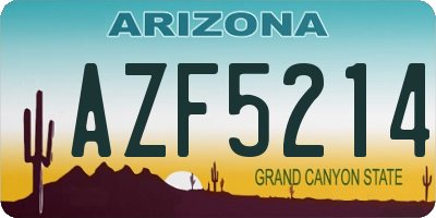 AZ license plate AZF5214