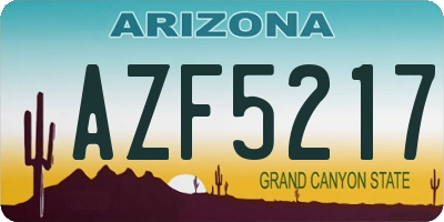 AZ license plate AZF5217
