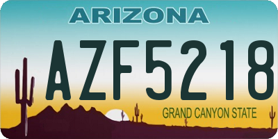 AZ license plate AZF5218