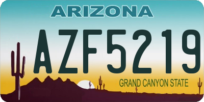 AZ license plate AZF5219