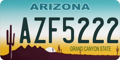 AZ license plate AZF5222
