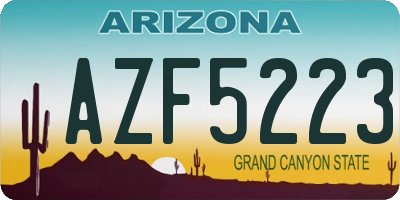 AZ license plate AZF5223