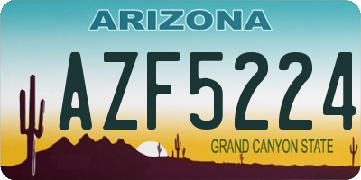AZ license plate AZF5224