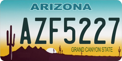 AZ license plate AZF5227