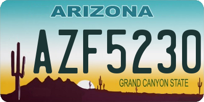 AZ license plate AZF5230