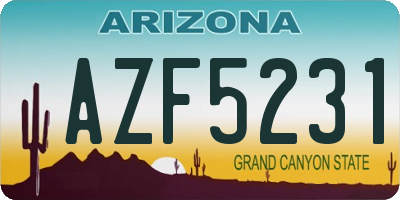 AZ license plate AZF5231