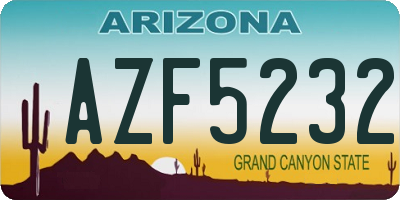 AZ license plate AZF5232