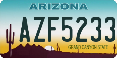 AZ license plate AZF5233